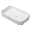 Arezzo 600 x 370mm Curved Rectangular Counter Top Basin - Gloss White profile small image view 1 