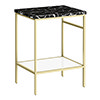 Arezzo 610 Black Marble Effect Worktop with Brushed Brass Framed Washstand profile small image view 1 