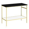 Arezzo 1010 Matt Black Stone Resin Worktop with Brushed Brass Framed Washstand profile small image view 1 