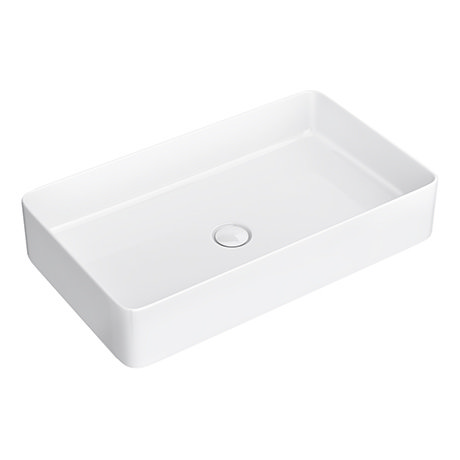 Arezzo Gloss White Slim Rectangular Counter Top Basin (605 x 355mm)