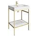 Arezzo 600 Brushed Brass Framed Washstand with Back To Wall Toilet profile small image view 2 