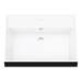 Arezzo 600 Matt Black Framed Washstand with Gloss White Open Shelf and Gloss Black Basin profile small image view 3 