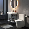 Arezzo 600 Matt Black Framed Washstand with Toilet profile small image view 1 