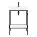 Arezzo 600 Matt Black Framed Washstand with Gloss White Open Shelf and Basin profile small image view 3 