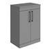 Arezzo 600 Grey Floor Standing Unit with Black Rectangular Counter Top Basin + Toilet Pack profile small image view 2 