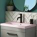 Arezzo 610 x 395mm Matt Pink Rectangular Mid-Edged Inset Basin profile small image view 3 