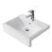 Arezzo 600mm Square Semi-Recessed Basin - Gloss White profile small image view 3 