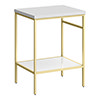 Arezzo 610 Gloss White Stone Resin Worktop with Brushed Brass Framed Washstand profile small image view 1 