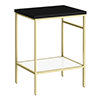 Arezzo 610 Matt Black Stone Resin Worktop with Brushed Brass Framed Washstand profile small image view 1 
