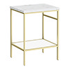 Arezzo 610 White Marble Effect Worktop with Brushed Brass Framed Washstand profile small image view 1 