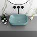 Arezzo 455 x 325mm Matt Green Curved Rectangular Counter Top Basin profile small image view 3 