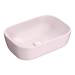 Arezzo 455 x 325mm Matt Pink Curved Rectangular Counter Top Basin profile small image view 2 