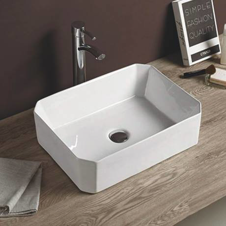 Arezzo 500 x 365mm Slim 8-Sided Rectangular Counter Top Basin ...