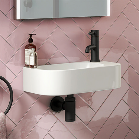 Arezzo 400 x 220mm Curved Wall Hung 1TH Cloakroom Basin
