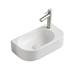 Arezzo 400 x 215mm Curved Wall Hung Cloakroom Basin - Matt White profile small image view 3 