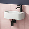 Arezzo 400 x 215mm Curved Wall Hung Cloakroom Basin - Matt White profile small image view 1 