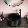 Arezzo Round 405mm Black Marble Effect Ceramic Counter Top Basin profile small image view 1 