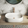 Arezzo Matt White Oval Ceramic Counter Top Basin (600 x 380mm) profile small image view 1 