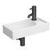 Arezzo Square Wall Hung Cloakroom Basin w. Integrated Towel Rail - Gloss White profile small image view 3 