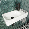 Arezzo Square Wall Hung Cloakroom Basin w. Integrated Towel Rail - Gloss White profile small image view 1 