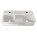 Arezzo Double Bowl Wall Mounted Basin - 810mm Wide - 1 Tap Hole per Bowl profile small image view 2 