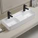 Arezzo Double Bowl Wall Mounted Basin - 810mm Wide - 1 Tap Hole per Bowl profile small image view 3 