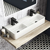 Arezzo Double Bowl Wall Mounted Basin - 810mm Wide - 1 Tap Hole per Bowl profile small image view 1 