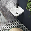 Arezzo Round Corner Cloakroom Basin 1TH - Gloss White profile small image view 1 