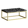 Arezzo 700 Black Marble Effect Worktop with Brushed Brass Wall Mounted Frame profile small image view 1 
