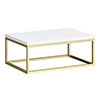 Arezzo 700 Gloss White Stone Resin Worktop with Brushed Brass Wall Mounted Frame profile small image view 1 