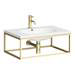 Arezzo 700 Wall Hung Basin with Brushed Brass Frame + Square Toilet profile small image view 2 