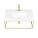 Arezzo 700 Wall Hung Basin with Brushed Brass Towel Rail Frame profile small image view 2 