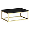 Arezzo 700 Matt Black Stone Resin Worktop with Brushed Brass Wall Mounted Frame profile small image view 1 
