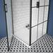 Arezzo 700 x 700 Matt Black Grid Frameless Pivot Door Shower Enclosure + Tray profile small image view 2 