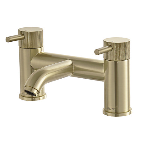 Arezzo Fluted Round Brushed Brass Bath Filler Tap