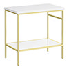 Arezzo 810 Gloss White Stone Resin Worktop with Brushed Brass Framed Washstand profile small image view 1 