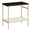 Arezzo 810 Matt Black Stone Resin Worktop with Brushed Brass Framed Washstand profile small image view 1 