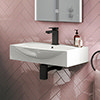 Arezzo 600 x 400 Modern Wall Mounted / Counter Top 1TH Basin profile small image view 1 