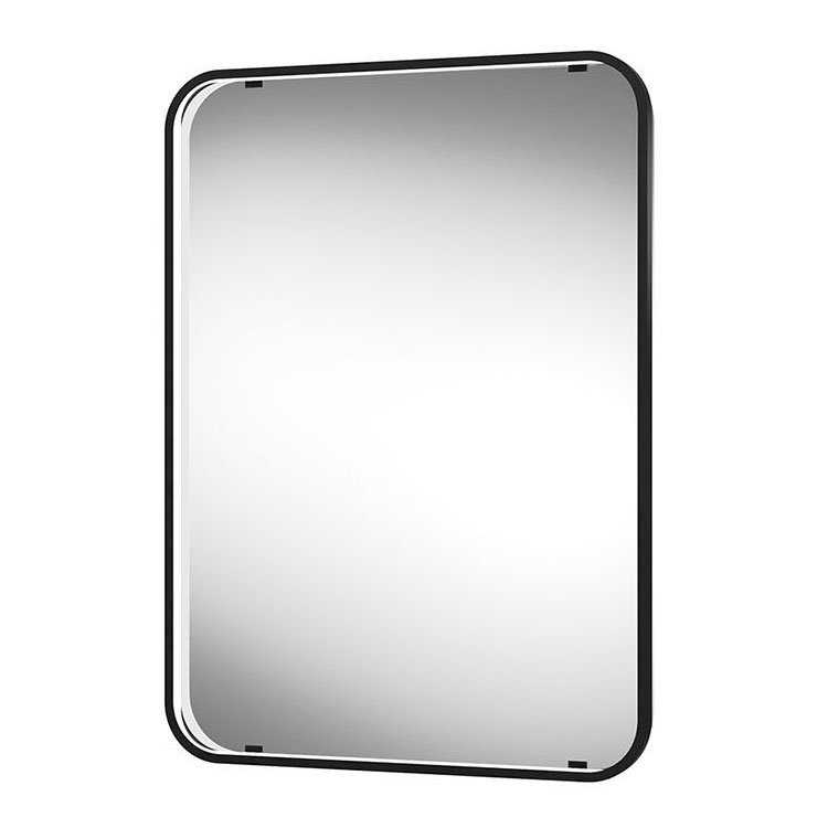 Arezzo Matt Black 500 x 700mm Rectangular LED Illuminated Bathroom Mirror with Infrared Sensor &amp; Anti-Fog