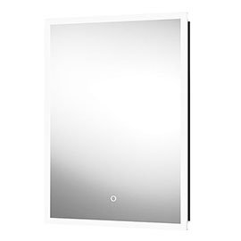 Arezzo 500 x 700mm Recessed LED Illuminated Bathroom Mirror Cabinet with Shaver Socket &amp; Anti-Fog