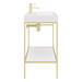 Arezzo 800 Brushed Brass Framed Washstand with Gloss White Open Shelf and Basin profile small image view 5 