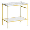 Arezzo 810 White Marble Effect Worktop with Brushed Brass Framed Washstand profile small image view 1 