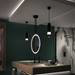 Arezzo Matt Black 600mm Hanging LED Illuminated Bathroom Mirror with Infrared Sensor & Anti-Fog profile small image view 2 