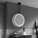 Arezzo Matt Black 600mm Hanging LED Illuminated Bathroom Mirror with Infrared Sensor & Anti-Fog profile small image view 3 