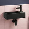 Arezzo 410 x 210 Square Wall Hung Basin with Tap Package (Matt Black) profile small image view 1 