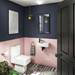 Arezzo 410 x 210mm Square Wall Hung Cloakroom Basin - Matt White profile small image view 2 
