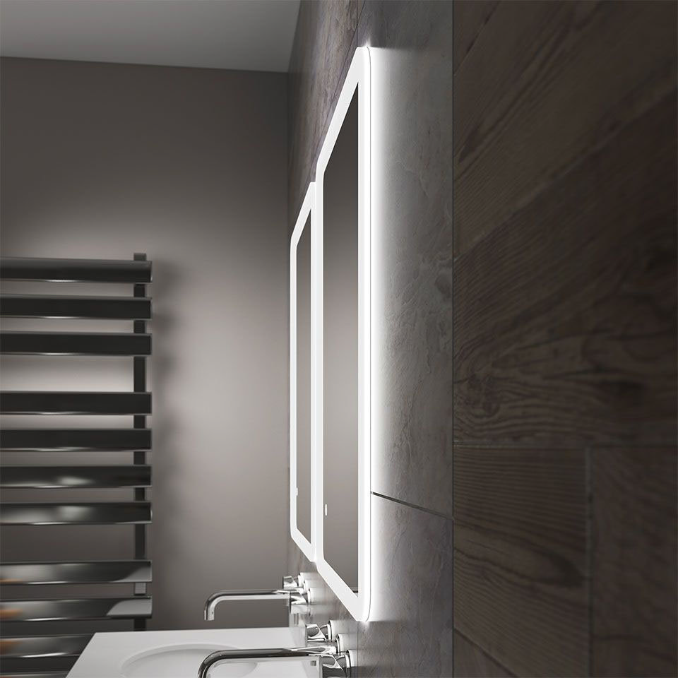 Arezzo 700 x 500mm Ultra Slim LED Illuminated Bathroom Mirror with AntiFog