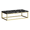 Arezzo 910 Black Marble Effect Worktop with Brushed Brass Wall Mounted Frame profile small image view 1 