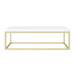 Arezzo 910 Gloss White Stone Resin Worktop with Brushed Brass Wall Mounted Frame profile small image view 2 