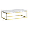 Arezzo 910 White Marble Effect Worktop with Brushed Brass Wall Mounted Frame profile small image view 1 